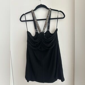 Vertigo Paris Black Dress with Patterned Straps